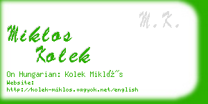 miklos kolek business card